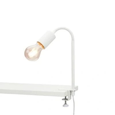 Afbeelding van Klemlamp Krampo Retro, met flexibele arm, wit