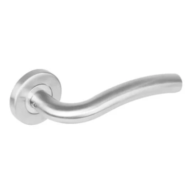 Afbeelding van Intersteel Deurklink RVS Lisa op geveerde rozet met nokken Ø53x8 mm
