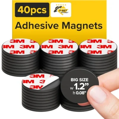 Afbeelding van grote magneetpunten met zelfklevende achterkant 40 ronde magneten flexibele kleefmagneten zijn een geweldig alternatief voor magnetische stickers, plakband en strepen