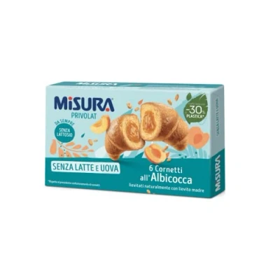 Afbeelding van Misura Privolat Cornetti all&#039;Albicocca Senza Latte e Uova Croissants met abrikozenvulling zonder melk en ei, 290 g