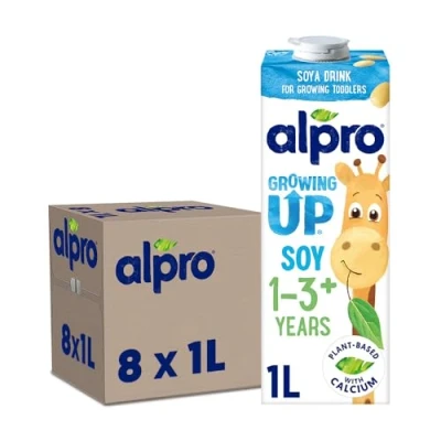 Afbeelding van Alpro Drink Kids Plantaardige Sojadrank Voor Kinderen Lactosevrij &amp; Glutenvrij 8 x 1L