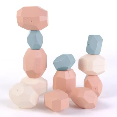 Afbeelding van Montessori Speelgoed om te stapelen en sorteren voor baby&#039;s kinderen van 3 jaar, activiteit ontwikkeling hout, pastelkleuren, educatieve spelletjes peuters,