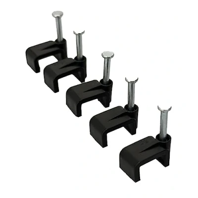 Afbeelding van 50 stuks platte bevestigingsclips van kunststof voor kabels, tv, telefoons en internet, 12 mm x
