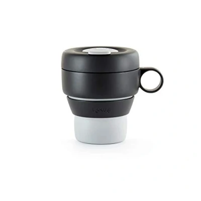 Afbeelding van Lékué Mug To Go Vouwbare Reisbeker Uit Silicone Grijs 350ml