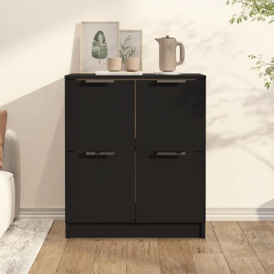 Afbeelding van Dressoir 60x30x70 cm bewerkt hout zwart