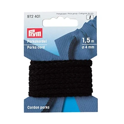 Afbeelding van Prym 4 mm 1,5 m parka koord, zwart