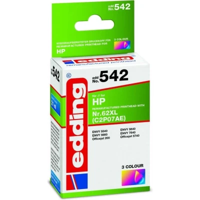 Afbeelding van Edding Inktcartridge vervangt HP 62XL, C2P07AE Compatibel Cyaan, Magenta, Geel EDD 542 18