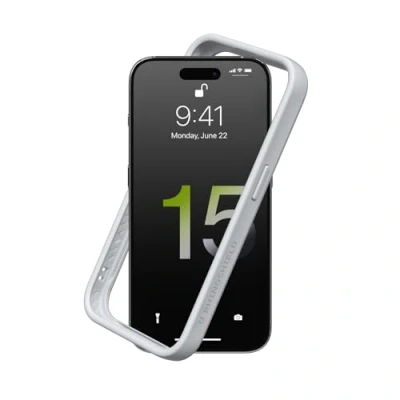 Afbeelding van RHINOSHIELD Bumper hoes compatibel met [iPhone 15 Pro] CrashGuard aanpasbare dunne bescherming schokdemping [BPA vrij] platinagrijs