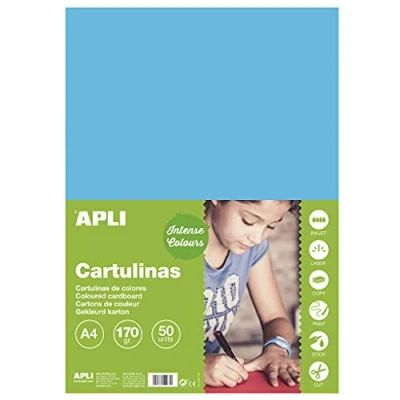 Afbeelding van Apli 14241 50 vellen karton kleur: hemelsblauw formaat: A4