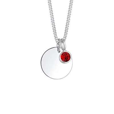 Afbeelding van Elli Birthstone April Ketting, Dames, Maat: 45, Dark red