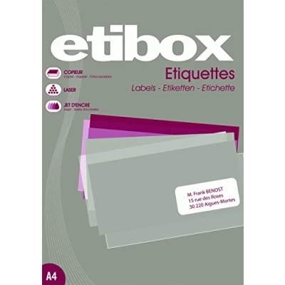 Afbeelding van APLI Box 100F A4 2400 etiketten Cop/Las/Jet rechte hoeken 70 x 37 mm, wit