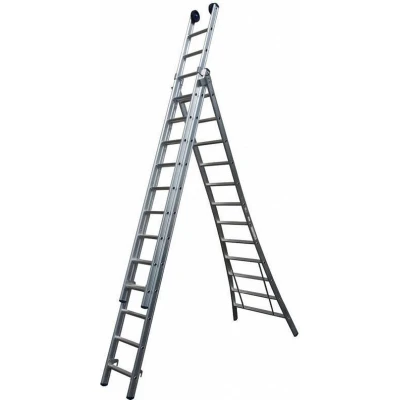 Afbeelding van Little Jumbo SuperPRO 3 delige Ladder 3x8 Sporten (blank aluminium)