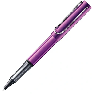 Afbeelding van LAMY AL star 3D3 lichtgewicht balpen van aluminium in paars met ergonomische handgreep en metalen clip, navulling voor M 63