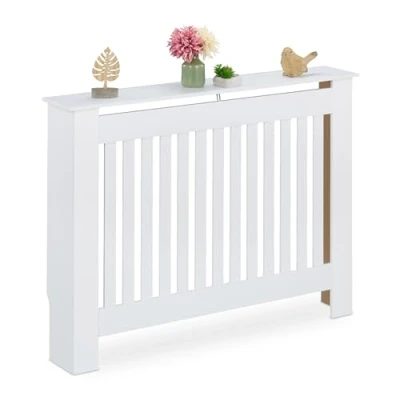 Afbeelding van radiatorombouw landelijk 83x112x19 cm met plank wit