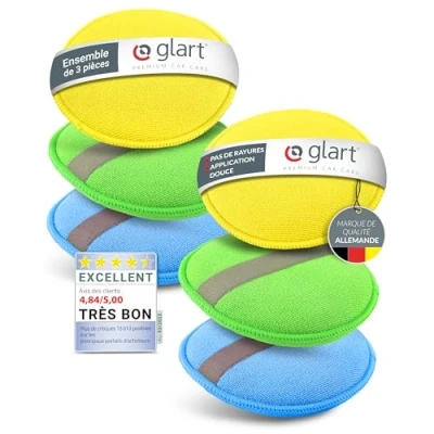 Afbeelding van Glart 46PP 6 microvezel handpolijstspons, 130 x 25 mm, wax applicatorpad, polijstproducten, lakreiniger, autopolijstmachine, in plaats van een polijstmachine