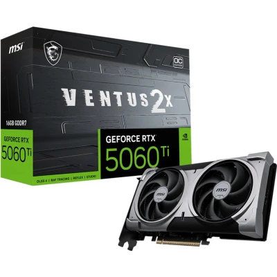 Afbeelding van MSI NVIDIA GeForce RTX 5060 Ti 16G VENTUS 2X OC PLUS 16GB GDDR7 PCIe 5.0 1x HDMI 2.1b 3x DisplayPort 2.1a