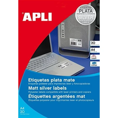 Afbeelding van Apli etiket mat zilver