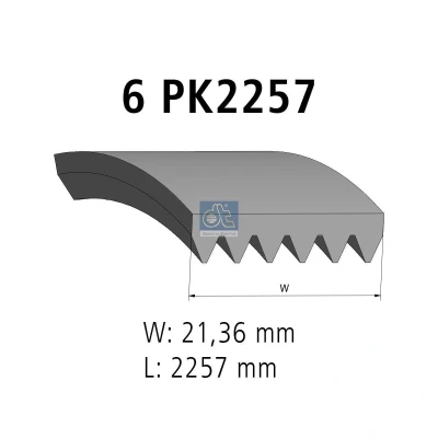 Afbeelding van DT Spare Parts 4.81012 Multiriem 2257 6 EPDM (Ethylen Propylen Dien Kautschuk) MERCEDES BENZ: W124 Saloon, C Class 190, MAZDA: MX 5 3
