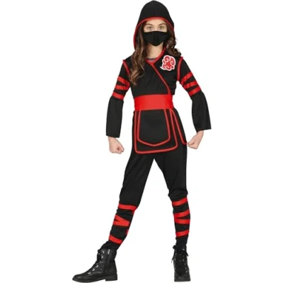 Afbeelding van Guirca Ninja &amp; Samurai Kostuum Aanstormende Snelle Kind Rood, Zwart 7 9 jaar Carnavalskleding Verkleedkleding