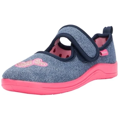 Afbeelding van Playshoes Pantoffels hart uniseks kinderpantoffels, jeansblauw 3