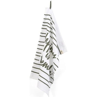 Afbeelding van Walra Theedoek Happiness Legergroen 50 x 70 cm