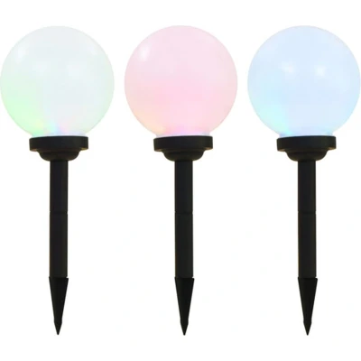 Afbeelding van LED solarlampen rond 20 cm RGB 3 st