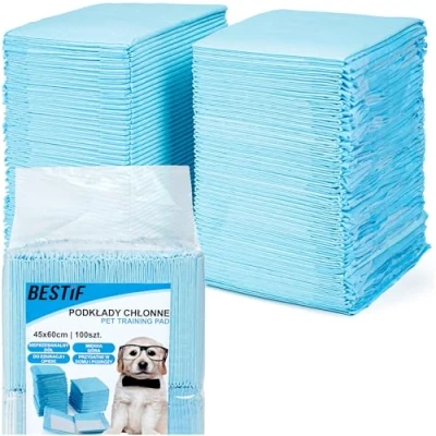 Afbeelding van BESTIF Set van 100 lekvrije trainingsmatten voor honden en puppy&#039;s, 6 lagen (100, 45 x 60 cm)