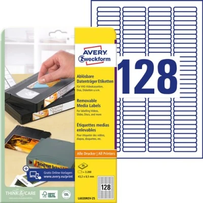 Image de Avery L6020 étiquettes latérales 3200 unités