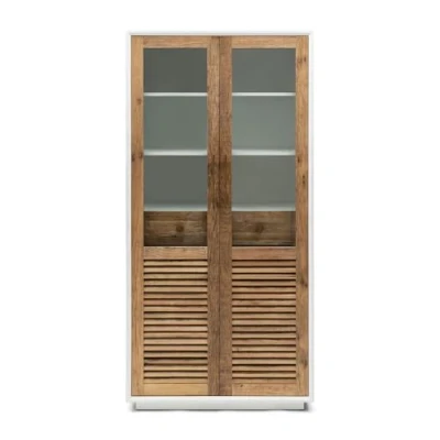 Afbeelding van Riviera Maison Lake House Cabinet Gerecycled Eikenhout, Gehard Glas 108.0x54.0x213.0 cm