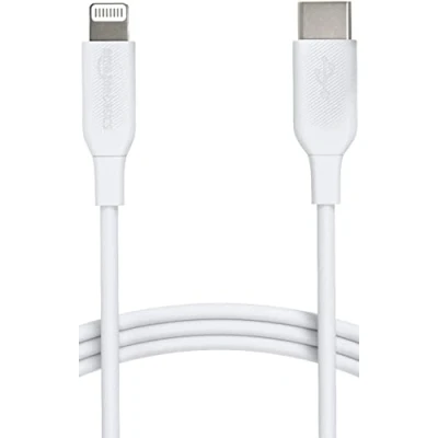 Afbeelding van Amazon Basics USB C naar Lightning kabel voor iPhone 13/12/11/X/XS/XR/8, wit, 1,8 m