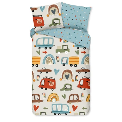 Afbeelding van Good Morning Kinderdekbedovertrek &quot;auto&#039;s&quot; Multi (140x200/220 cm) Katoen