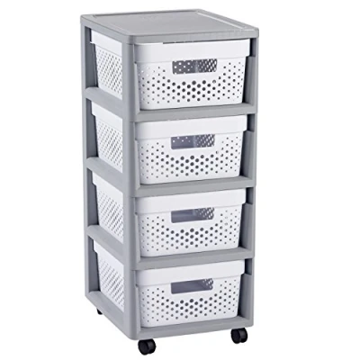 Afbeelding van Curver infinity ladesysteem dots 4x11 L wit met wielen