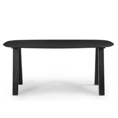 Afbeelding van Eettafel Deens Ovaal 170cm Zwart Mangohout Sensi Giga Meubel