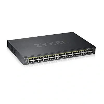 Image de ZyXEL Switch Ethernet Intelligent administrable, 48 Ports Gigabit, PoE+, Budget dAlimentation de 375 W, 4 combinés 2