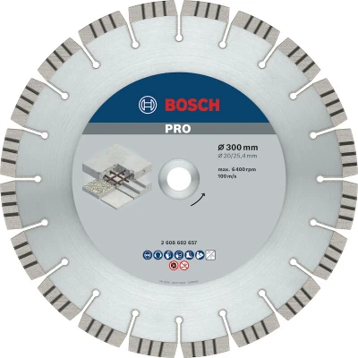 Image de BOSCH 2608602657 Disque de coupe diamanté Best for Concrete 300 x 20,00/25,40 2,8 15 mm