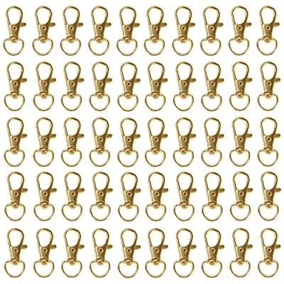 Afbeelding van Belle Vous Goud Metalen Mini Swivel Kreeft Klemmen (50 Pak) 33 mm in Lengte Premium Lanyard Klem Haken voor Ringen, Ritsen, Hobby, Klemmen, Sieraden, Kettingen en Keychains