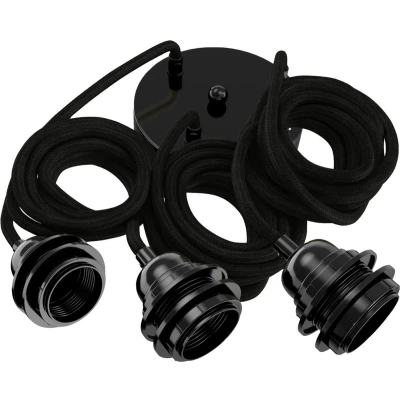 Afbeelding van Lampfitting voor Plafond Zwart 3 fittings