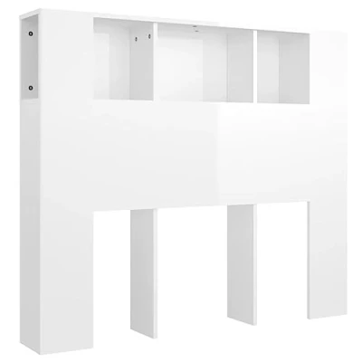 Afbeelding van vidaXL Hoofdbordkast wit glanzend 120 x 18,5 102,5 cm