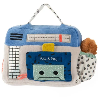 Afbeelding van Moulin roty muziekdoosje cassetteradio puce &amp; pilou