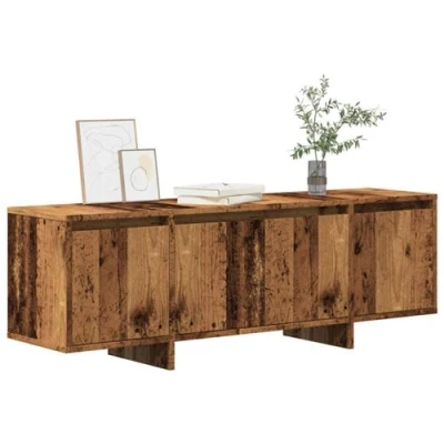 Afbeelding van Tv meubel 120x30x40,5 cm bewerkt hout oud houtkleurig