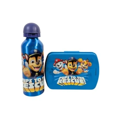 Afbeelding van My sweety pop Paw Patrol lunchset broodtrommel + drinkfles lunchbox hydratatie voor kinderen kleuterschool school vakantie maaltijd cadeau idee (Paw blauw)