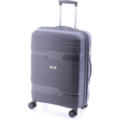 Afbeelding van Gladiator Boxing M Spinner 67 TSA Cijferslot 67x46x27cm Expandable 70 tot 80 Liter Reiskoffer met Wielen Valies Kofferslot Metallic Grey