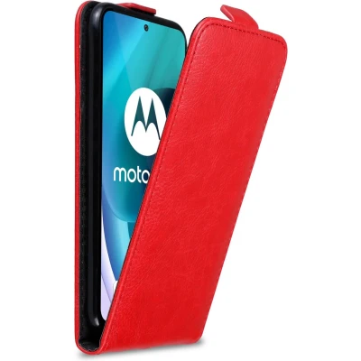 Afbeelding van Cadorabo Hoesje geschikt voor Motorola MOTO G71 5G in APPEL ROOD Beschermhoes flip design Case Cover met magnetische sluiting