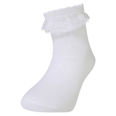 Afbeelding van FALKE Romantic Lace feestelijk katoen kindersokken meisjes jongens wit Maat 19 22