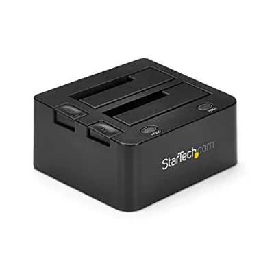 Image de StarTech.com Station d&#039;accueil USB 3.0 pour 2 disques durs SATA III de 2,5 ou 3,5 Dock HDD / SSD avec UASP contrôleur stockage 6Gb/s