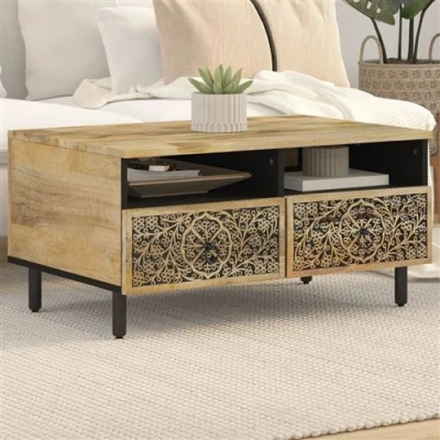 Afbeelding van Salontafel 80x54x40 cm massief mangohout