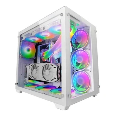 Afbeelding van ATX Semi toren doos Mars Gaming MCV3W Wit RGB
