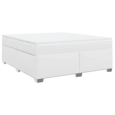 Afbeelding van vidaXL Boxspring met matras kunstleer wit 180x200 cm