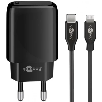 Afbeelding van Goobay Lightning/USB C PD oplaadset (20 W) USB voedingsadapter 20 W inclusief naar Lightning kabel voor bijv. iPhone 12