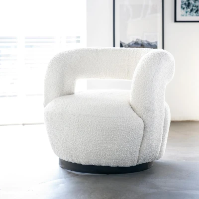 Afbeelding van Draaifauteuil Sharon boucle beige